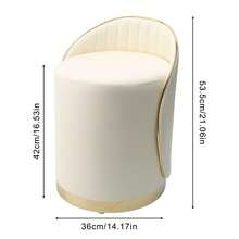 Silla de aseo Taburete de aseo Taburete de aseo Taburete moderno Taburete con respaldo Taburete de asiento de aseo Silla de maquillaje Taburete de silla de maquillaje Taburete de maquillaje - Blanco - Ver 2