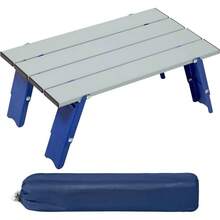 Mesa de Camping Plegable compacta, Plateado/Azul - inicial - Ver 2