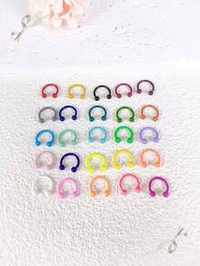 Caja misteriosa Juego de 10 piezas de colores aleatorios que incluye: Aro de nariz, Clavo de nariz, Aro de nariz en forma de C con pintura horneada, Clavo de ceja, Aro de hueso de oreja, Accesorio de perforación humana, Regalo de cumpleaños para mujeres