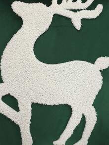 1 pieza Funda de almohada decorativa navideña, franela con bordado de reno de peluche, decoración rústica para sala de estar, dormitorio, sofá, regalo navideño