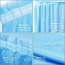 Paquete de 5 faldas de mesa de plstico para mesas rectangulares con paquete de 5 manteles, faldas de mesa azules y manteles de 54x 108 pulgadas, manteles desechables para fiestas, cumpleaos, shower - Azul bebé - Ver 3