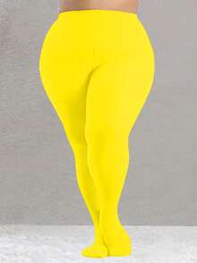 1 para cukierkowych damskich rajstop plus-size, supermiękkie, jednokolorowe, półprzezroczyste rajstopy, pończochy poliestrowe z wysokim stanem, rozmiary: XS-XXXL, 10 kolorów do wyboru, odpowiednie do codziennego użytku, wygodne