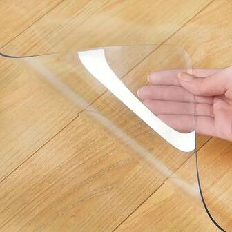 1pc Rectangular Tablecloth, 0.25mm Transparent Dining Table Mat, PVC Surface Protective Pad, Suitable For Home And Hotel Coffee Tables