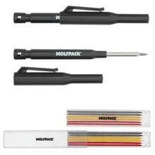 Matita meccanica WOLFPACK PROFESSIONAL LINE con 6+1 ricariche, pennarello a cera, pennarello a gesso, tracciante, pennarello, pennarello da costruzione, - Bianco - Visualizzare 3