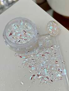 1/2pcs New Hexagon Holographic Sequins, Asymmetrical Iridescent Nail Art Sequins, Nail Charms, DIY Nail Decorations, Nail Accessories