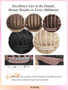 TOPSHE elegante gerade Perücke für Frauen, schwarze 14-Zoll Rosennetzkappe, hitzebeständige Kunstfaser, stufiger Stil hitzeresistente synthetische Flechtperücke, Perücken-Accessoires, für Alltag, Party, Cosplay