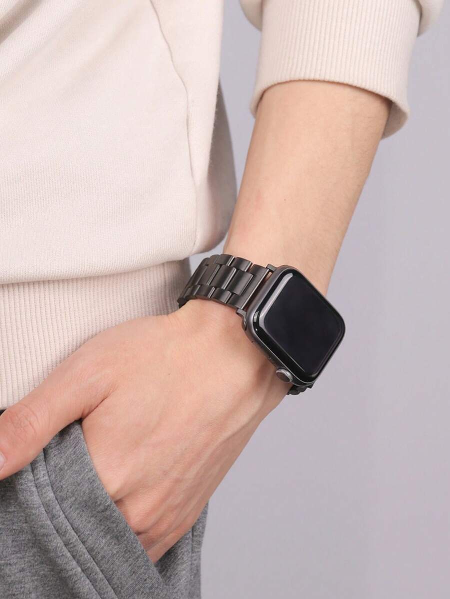 1条黑色合金金属商务风格表带，兼容 49mm、46mm、45mm、44mm、42mm、41mm、40mm、38mm；耐用不锈钢表带，兼容Series Ultra 3/2/1、11、10、9、8、7、SE3、6、5、4、3、2、1；坚固耐用的军用级智能手表表带，兼容