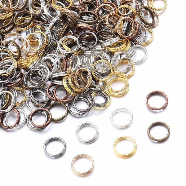 100/200pcs Assorted Size Double Loop Jump Rings - Alloy Open And Closed Rings, Connectors For DIY Jewelry Making, Necklaces, Bracelets, Earrings And Keychains, Multi-Color Options