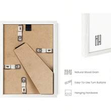 HAUS AND HUES Beige Oak Gallery Wall Frames 10 Pack - Tabletop Picture & Photo Frames Set With Two 8x10, Four 5x7, Four 4x6 - Includes American Oak, Shatterproof Plexi - Ideal For Home Or Office