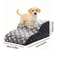 1pc Cartoon Pet Stairs, 2/3/4/5 Steps High Elastic Foam Climbing Ladder Suitable For Elderly, Disabled Pets To Access Sofa, Bed, Non-Slip & Removable