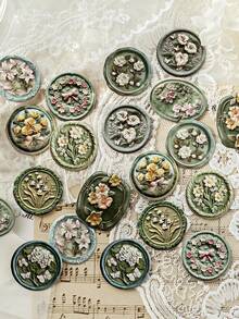 MOCARD 20张/包 压纹蜡封贴纸，复古创意美学贴纸，DIY装饰拼贴工艺用品，节日礼物，个性化剪贴簿学校文具剪贴簿用品