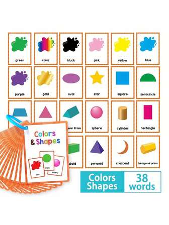 水果蔬菜食物数字颜色形状学习闪卡，儿童早教卡