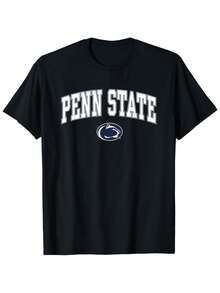 Official  University T Shirt   Black Short Sleeve Cotton Blend Tee With Bold White/Silver Block Letters & Logo Perfect For Game Days Campus Wear & Alumni Events (Multiple Colors & Sizes Available) - 黑色 - 查看 1