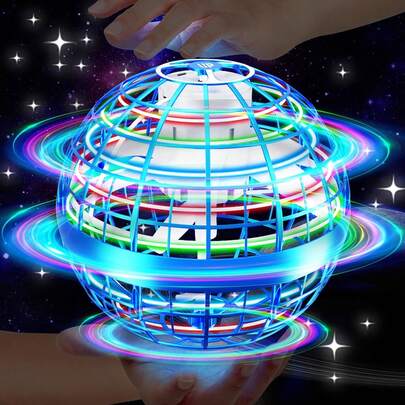 Flying Orb Ball Toy,2025 Upgraded Parachute LED,Magic Hand Controlled Mini Galaxy Hover Ball,Cosmic Globe Boomerang,Cool Christmas Birthday Gift For 6 7 8 9 10+ Year Old Boys Girls-Bright Blue