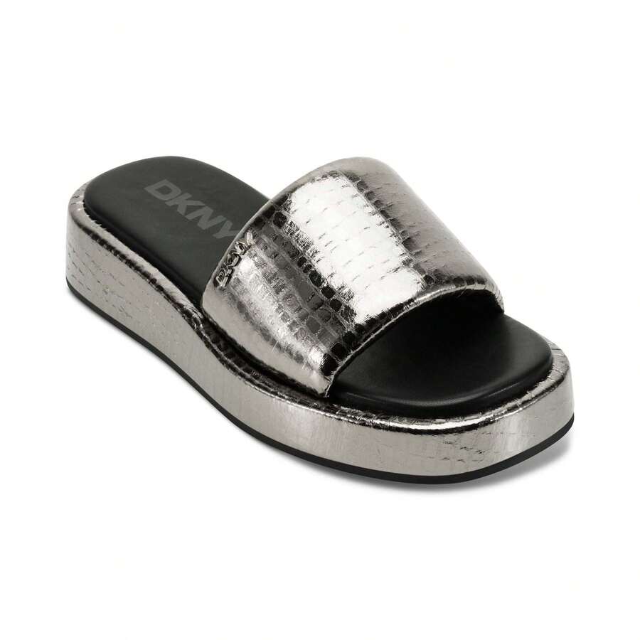 DKNY Women's Lachine Platform Slide - Nickel - View 1