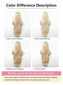 Blonde 32 Inch Long Straight Hair Wigs Curly Wave Wig No Lace Front Synthetic Heat Resistant Wigs For Women Girls For Daily Party Halloween Use Fashion Hair Wigs Perfect Festivals Gifts For Ladies - Vàng - Xem 9