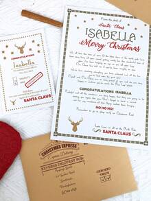 1/3/5PCS-Personalized Santa Letter & Envelope Set,Santa Claus Christmas Card,Christmas Festive Surprise, Christmas Magic,Christmas Express,Custom Santa Custom Text Holiday Letter & Envelope,Personalized Christmas Keepsake,Santa's Exclusive Letters With, Customized Names, Paired With Themed Envelopes To Recreate The Scene Of "Letters From The North Pole".Holiday Gift For Her, Unique Xmas Gift For Family & Friends, Festive Writing Paper.,Chic Design