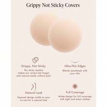 1 Pairs Nipple CoversGrippy Not Sticky Nipple Covers - Cakes Reusable Non Adhesive Nipple Pasties For Women - Silicone Bra Inserts - 奶油 - 查看 2