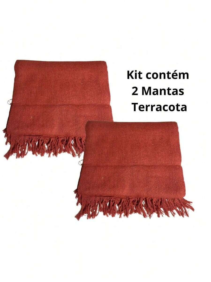 Kit Of 2 Blankets For Giant Luxury Sofa 120x210 Decorative Protective Sofa Cover - Terracota - 查看 1