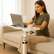 Mesa para Laptop 60*40 con Altura Ajustable 60u201395, Escritorio con Ruedas con Bloqueo, para Cama, Capacidad de Carga 15u202Fkg Blanco - blanco - Ver 3