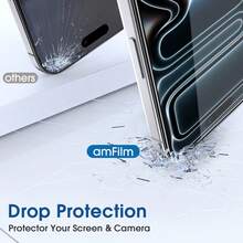amFilm [2+4 Piezas] OneTouch Compatible con 17 Pro 6.3'' (2025) Protector de Pantalla, Mica Cristal Vidrio Templado,con Protector de Lente de Cámara, Instalación en 30 Segundos - IPH16E-6.1" - Ver 12
