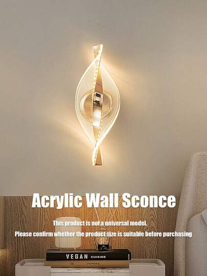 1PC/ Contemporary Curved Wave Wand Verlichting Dimmable Acrylic Sconce Ambient Bedroom, Hallway, Entryway Lighting, Versatile ative Fixture Moderne Home Commercial Spaces view 4