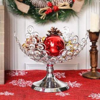 Elegant Crystal Bowls For Candies & Fruits - Christmas Decorations,Perfect Decor & Gift, Versatile Use As Nut Tray And Table Centerpiece Home Decor Room Decor