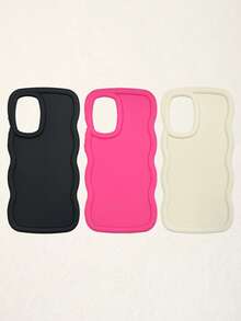 3 件多巴胺波浪纹手机壳，适用于 和 Galaxy 16、16 Pro Max、16 Pro、16 Plus，白色、黑色、粉色 - 彩色 - 查看 32