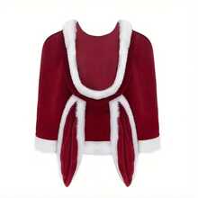 Christmas Velvet Rabbit Ear Hooded Shawl, European And American Style, Red, Summer, Christmas Clothing Accessory, Cardigan - Christmas - View 8