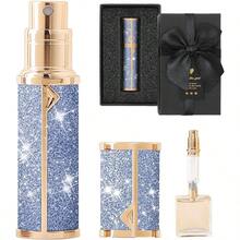 Travel Perfume Bottle Refillable, Perfume Atomizer Leak - Proof Portable 5ML Empty Atomizer Sprayer Bottle Traveling And Outgoing Pink - Leather Style, 5ML - Xanh dương + 5ML - Xem 2