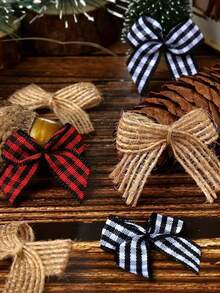 1pc Red & Black Plaid Ribbon, Christmas Satin Ribbon Suitable For DIY Bow, Gift Box Decoration, Party Decor, Handicrafts, Christmas Atmosphere, Theme Party, Holiday Celebration