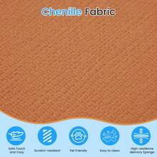 Puremind Minimalist Compact Loveseat Sofa With Chenille Upholstery, No-Assembly Curved Couch For Small Spaces/Apartments - 橘色 - 查看 10