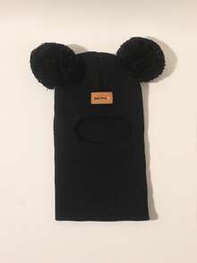1 件 0-8 岁幼儿双球帽 婴儿猫咪女孩男孩无檐小帽 儿童冬季帽子 儿童针织保暖拉法帽 - 彩色 - 查看 25