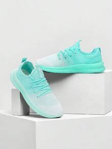 Men's Sports Shoes Fashionable Lightweight Breathable Walking Shoes Fitness Training Tennis Shoes - màu xanh lá cây nhạt - Xem 1