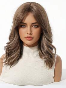 Elegant Women's Wig, 14 Inch Short Ombre Brown Wig, Suitable For Daily Wear, Natural Curly Synthetic Wig, Heat Resistant, Suitable For Parties, Christmas, Halloween And Other Occasions. - 棕色 - 查看 3