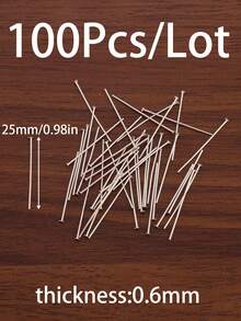 100Pcs/Lot 15/20/25/30/35/40/45/50mm T Shaped Headpins Connector 14K Gold Plated Stainless Steel Flat Head Pins For Jewelry Findings Making Accessories Supplies - T-needle - View 16
