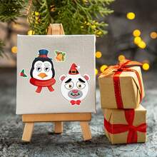 6 Stücke Weihnachts-Aufkleber mit Weihnachtsmann, Rentier, Schneemann, Pinguin Aufkleber für DIY, Partydekoration, Geschenkverpackung, Geburtstagsgeschenke