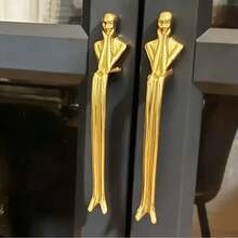 1pc Creative Wardrobe Cabinet Door Pure Copper Little Gold Man Handle, Creative Nordic Style Solid Brass Wine Cabinet Pull Handle, Sculpted Cabinet Pull Handle, Polished Brass Creative Long Handle, Including Installation Hardware, Suitable For Wardrobe Doors, Decorations, Luxury Home Decor | Exquisite Cabinet Knob | Polished Metal, Cabinet Decorative Hardware - Gold - View 11