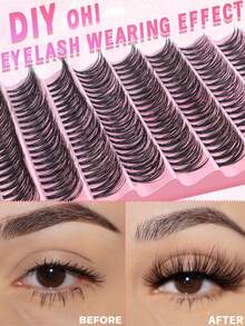 FQBFQB 200PCS D Curl Individual Lash Clusters 8-16mm DIY Lash Clusters 30D 40D 80D Natural Wispy & Soft Reusable Individual Eyelash Extension Kit False Eyelashes Suitable For Home And Everyday Use, Perfect For Weddings, Dates, Parties, Travel, Birthday Gifts, Valentine'S Day Presents, And Christmas Gifts,Eye Lash Clusters,Individual Eyelashes,Lashes,Fake Lashes