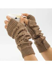 1 pieza Mangas de brazo cálidas y de felpa hechas de lana y tejidas para un excelente calor. El diseño de media longitud sin dedos es perfecto para el uso diario y el esquí en otoño e invierno, y puede ser usado tanto por hombres como por mujeres. Un gran regalo para amigos