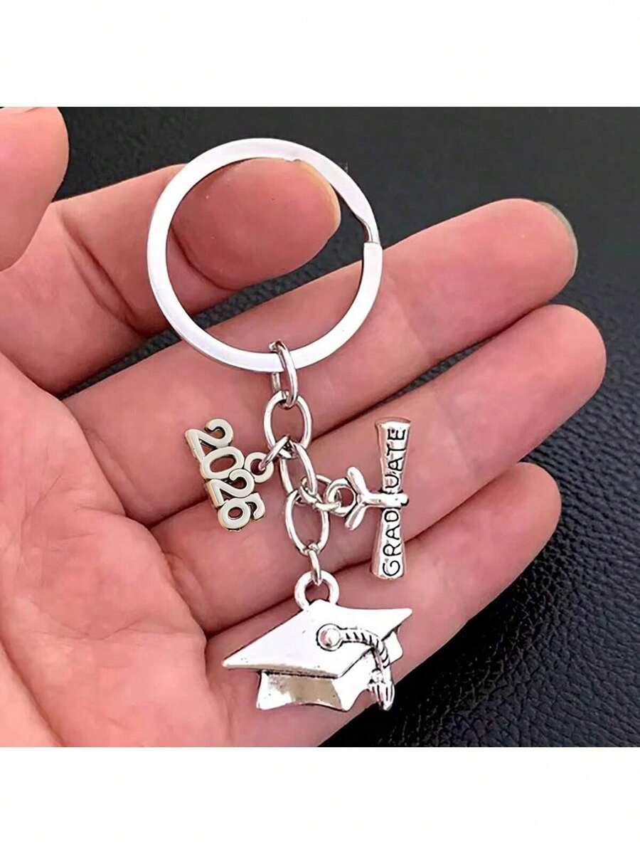 2025 Graduation Ceremony Keychains, Diploma Graduation Souvenirs, Mortarboard Cap And Class Badge Keyrings Car Accessories Bag Charm Cute Goth Y2k Bag Accessories Lanyards With Id Holder Car Accessories Bag Charms - Multicolor - View 1