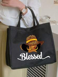 Einfache bedruckte Leinen-Tragetaschen - wasserdichter und leicht zu reinigender Stoff, Leopard Muster Mädchen, mit mehreren Taschen, Damen Leinen Handtasche mit großer Kapazität, Einkaufstasche, Reisetasche, geeignet für Einkaufen, Reisen, Pendeln, Strand, Geschenk für Lehrer, dies ist eine tragbare, lässige Aufbewahrungstasche, innovatives Design, große Kapazität, ist eine ideale Einkaufstasche, tägliche Notwendigkeiten, perfektes Urlaubsgeschenk, Geburtstagsgeschenk