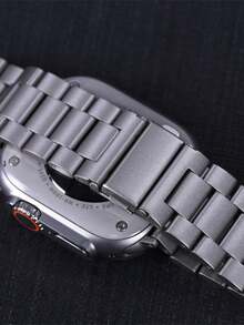 1件男士商務合金錶帶，適用於 49mm、46mm、45mm、44mm、42mm、41mm、40mm、38mm；專業銀色不鏽鋼錶帶，適用於 Series 11、10、9、8、7、SE3、6、5、4、3、2、1、Ultra3/2/1，適用於 配件 - 銀色 - 查看 3