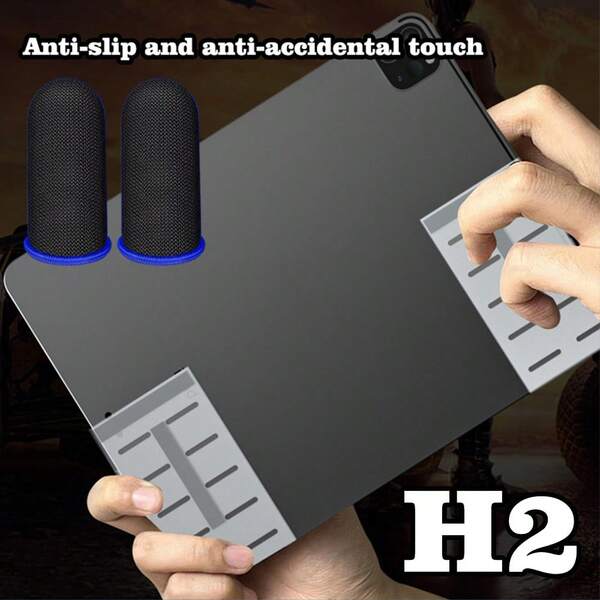 Funda protectora de juego para tableta H2 + 2 piezas de protector de pulgar para juego, accesorios de "Chicken Dinner" que incluyen pegatina antitoque, antideslizante y antirayones, reutilizable, funda protectora, manga para dedos de juego antideslizante y transpirable que mejora la experiencia de juego