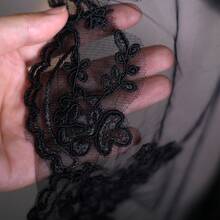 1 Pc Black Lace Hijab Veil Wedding Bride Blusher Veil  Us In Stock   Fast Delivery BV65 - 黑色 - 查看 8