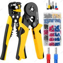 Juego de herramientas de crimpado de cables de 2230 piezas, terminales Fhrhig para cables eléctricos, pelacables multifuncional, herramienta eléctrica, alicates de trinquete autoajustables, 0.25-10 mm², AWG 23-7 - 1 - Ver 1