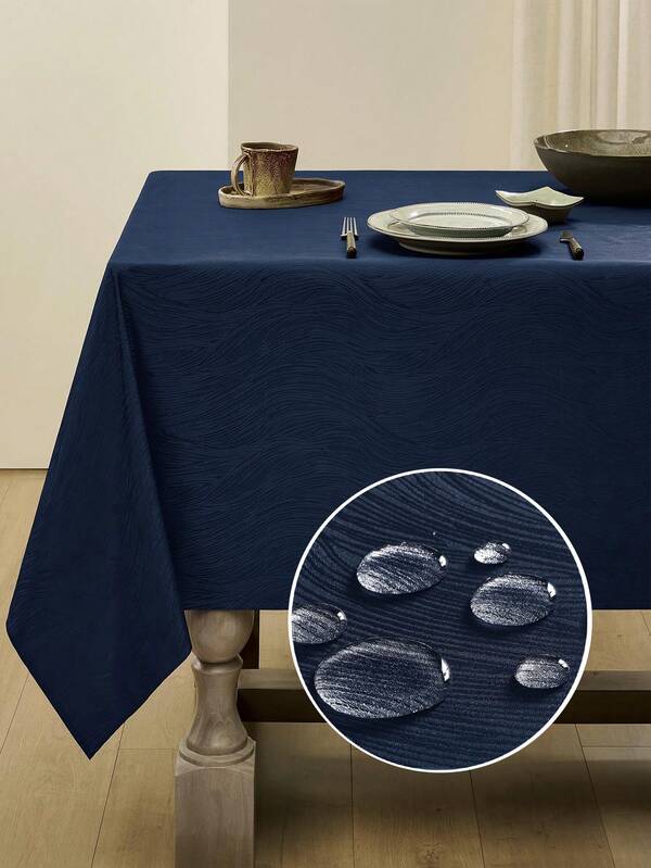 1 pezzo Tovaglia quadrata in poliestere impermeabile e lavabile, con motivo a spirale alla moda, design jacquard ispirato all'oceano, adatta per cucina, tavolo da pranzo, feste in casa, festival, caffè, ristorante, buffet e altro ancora