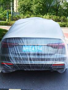 Clear Plastic Car Cover | Disposable Transparent All-Weather Pe Film Car Protector For Rain, Snow, Dust, Uv Protection | Universal Fit For Sedans, Suvs, Trucks, Vehicles | Outdoor Indoor Use, Short-Term Parking, Storage, Dust Shield, Emergency Storm Cover, Car Wash Drying, Dealership Lot Protection | Waterproof, Lightweight, Tear-Resistant,Beach,Summer,Vacation,Holiday,Travel Essential,Going Out Tops,Household Items - 透明 - 查看 7