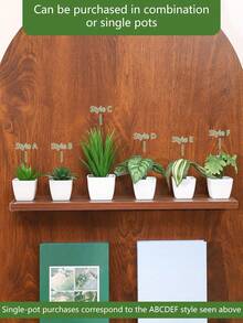 1pc/6pcs Artificial Mini Green Plant Potted Decor, For Home Living Room Dining Table Center, Windowsill, Office Desk Ornament, Mother's Day, Wedding Party Decoration