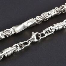 Avant Garde Popular 18k Silver Men Stainless Steel Flowing Light Geometric Three-Dimensional Column Splicing Cuban Necklace American Rap Hip-Hop Style Daily Party Stage Wear Boyfriend Gift Brother Gift Son Gift